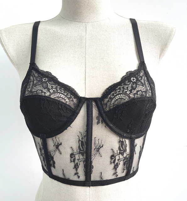 Lace sexy bustier crop cami top